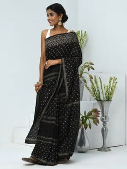 Fabindia - Viscose Modal Block Printed Sari
