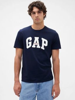 GAP - Men Regular Fit Logo T-Shirt - Navy Blue