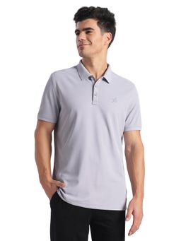 Jockey - Am38 Men Microfiber Textured Half Sleeve Polo T-Shirt-Misty Lilac