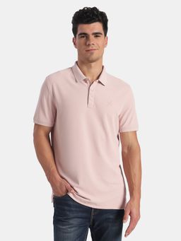Jockey - Am38 Men Microfiber Textured Half Sleeve Polo T-Shirt-Sepia Rose