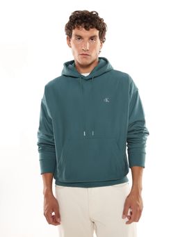 Calvin Klein - Solid Oversized Fit Cotton Teal Sweatshirt