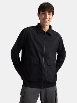 Jockey - Mz17 Men Microfiber Fabric Front Pocket Full Zip Closure Jacket-Black