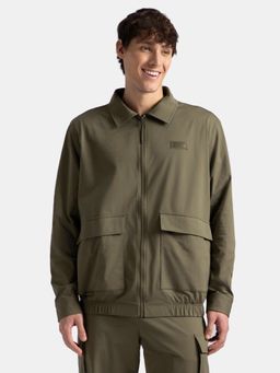 Jockey - Mz17 Men Microfiber Fabric Front Pocket Full Zip Closure Jacket-Olive