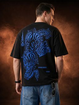VEIRDO - Men's Beyond Normal Black 3D Gel Graphic Printed Exclusive Supreme Edition T-Shirt