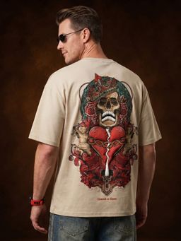 VEIRDO - Men's Chaos Swanwhite 3D Puff Graphic Printed Exclusive Supreme Edition T-Shirt