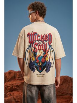 VEIRDO - Men's Wicked Swanwhite 3D Puff Graphic Printed Exclusive Supreme Edition T-Shirt