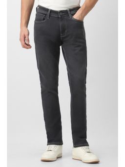 Peter England - Men Charcoal Mid Wash Jeans