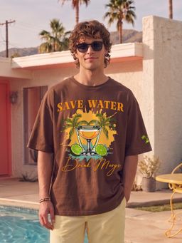 PRONK - Margarita Escape Men Graphic Printed Oversized T-Shirt