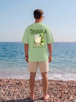 PRONK - Tequila Men Graphic Printed Oversized T-Shirt