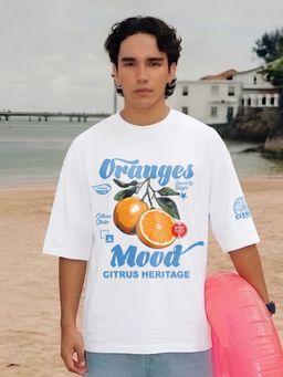 PRONK - Citrus Heritage Men Graphic Printed Oversized T-Shirt