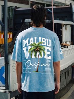 PRONK - Malibu Vibe Men Retro Wash Oversized T-Shirt