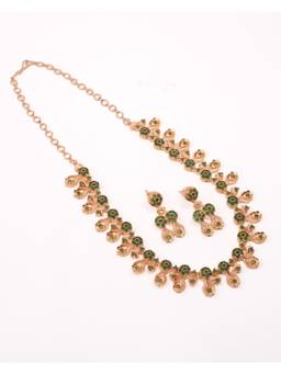 Vosgi - Emerald Green Floral Bloom Statement Jewellery Set