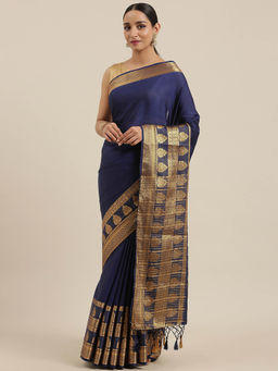 Mimosa - Women Mysore Silk Crepe Saree With Unstitched Blouse