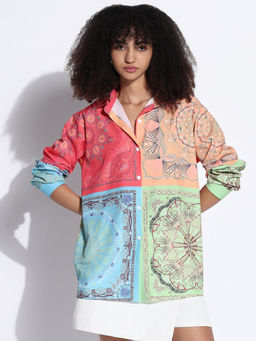 SHOWOFFFF - Edition Women Printed Multi Oversized Shirt