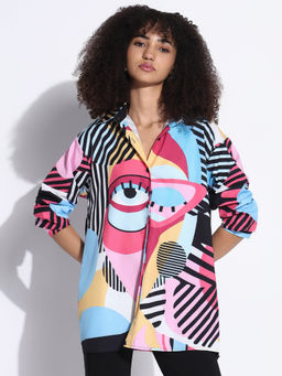 SHOWOFFFF - Edition Women Graphic Multi Oversized Shirt