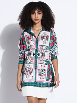 SHOWOFF - Edition Women Graphic Green Oversized Shirt