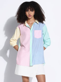 SHOWOFF - Edition Women Colourblocked Multi Oversized Shirt