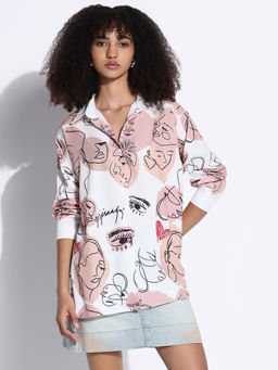 SHOWOFFFF - Edition Women Graphic White Oversized Shirt