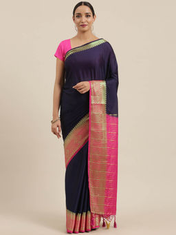 Mimosa - Women Mysore Silk Crepe Saree With Unstitched Blouse