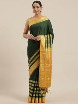Mimosa - Women Mysore Silk Crepe Saree With Unstitched Blouse