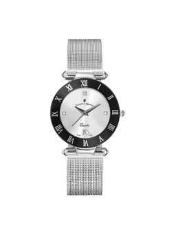 Jacques Du Manior - Coupole Mesh Swiss Made Analogue Silver Round Dial Womens Watch- Rcm.41