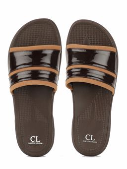 Carlton London - Solid Coffee Brown Sliders