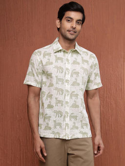 Fabindia - Green Cotton Regular Shirt