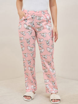 First Resort by Ramola Bachchan - Women Pink Dumbo Printed Pyjamas
