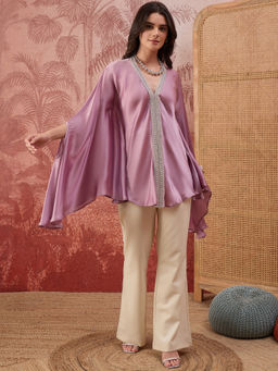 First Resort by Ramola Bachchan - Women Lilac Lacework Top
