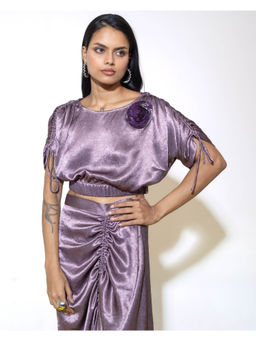 Amoh - Purple Mira Crop Top