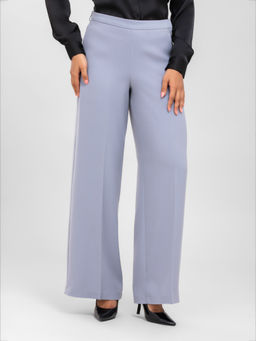 D’ALMIRAH - Women Grey High-Rise Wrinkle Free Trousers