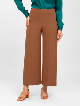 D’ALMIRAH - Women Camel Brown High-Rise Trousers