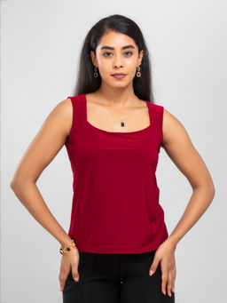 D’ALMIRAH - Red Sleeveless Top