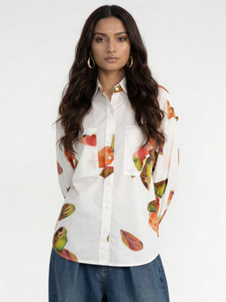 The Rune Studio - White Pebble Printed Shirt