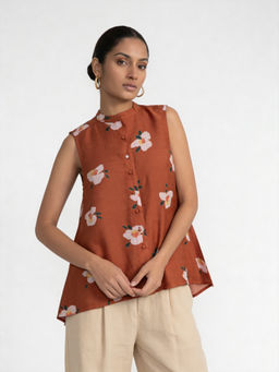 The Rune Studio - Layla Sleeveless Top- Rust