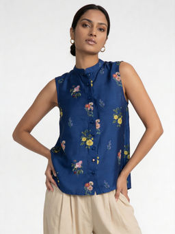 The Rune Studio - Layla Sleeveless Top-Blue