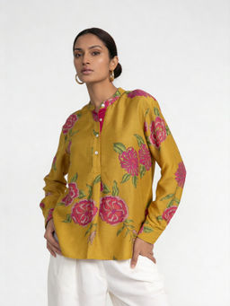 The Rune Studio - Mustard Muse Floral Print Top