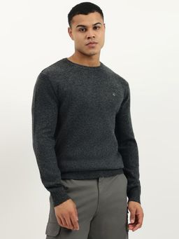 United Colors of Benetton - Black Regular Fit Crew Neck Solid Premium Sweater