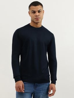 United Colors of Benetton - Blue Regular Fit Crew Neck Solid Premium Sweater
