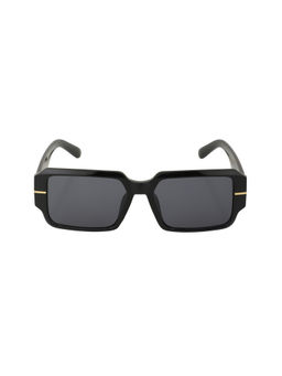 Carlton London - Black with Gold Toned UV ProtectedWayfarer Sunglass For Unisex (55)