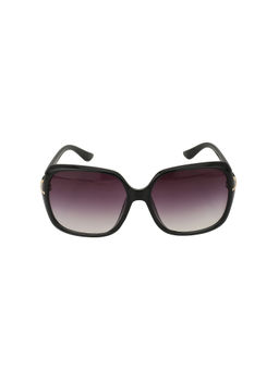 Carlton London - Black with Gold Toned Oversized Women Sunglass with UV Protected Lens (58)