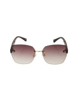 Carlton London - Gold with Brown Toned Oversized Women Rimless Sunglass with UV Protected Lens (61)