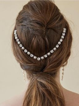 White Lies - Silver Embellished Soft Queen Hair Clip