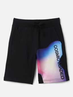 United Colors of Benetton - Black Pure Cotton Printed Shorts