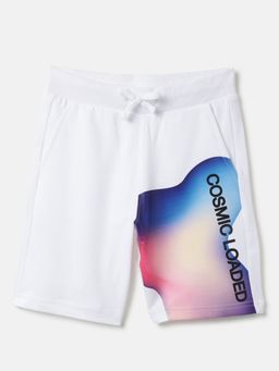 United Colors of Benetton - White Pure Cotton Printed Shorts