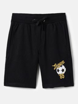 United Colors of Benetton - Black Cotton Blend Solid Shorts