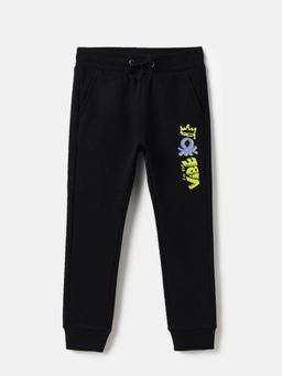 United Colors of Benetton - Black Cotton Blend Solid Joggers