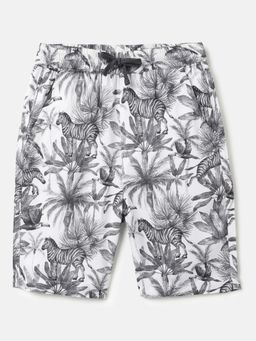 United Colors of Benetton - Grey Viscose Printed Shorts