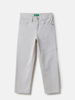 United Colors of Benetton - Grey Cotton Blend Solid Jeans