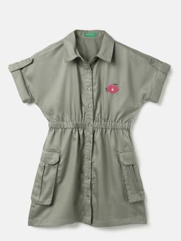 United Colors of Benetton - Green Lyocell Solid Dress